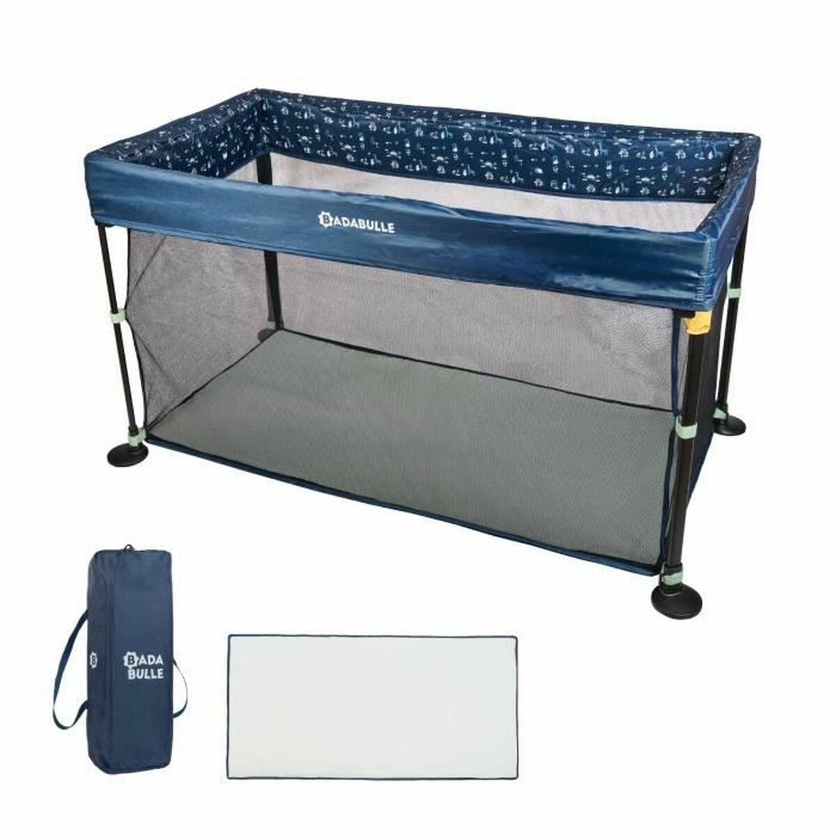 Badabulle Babybettchen blau 61 cm biegsames Kunststoffbett für Babys
