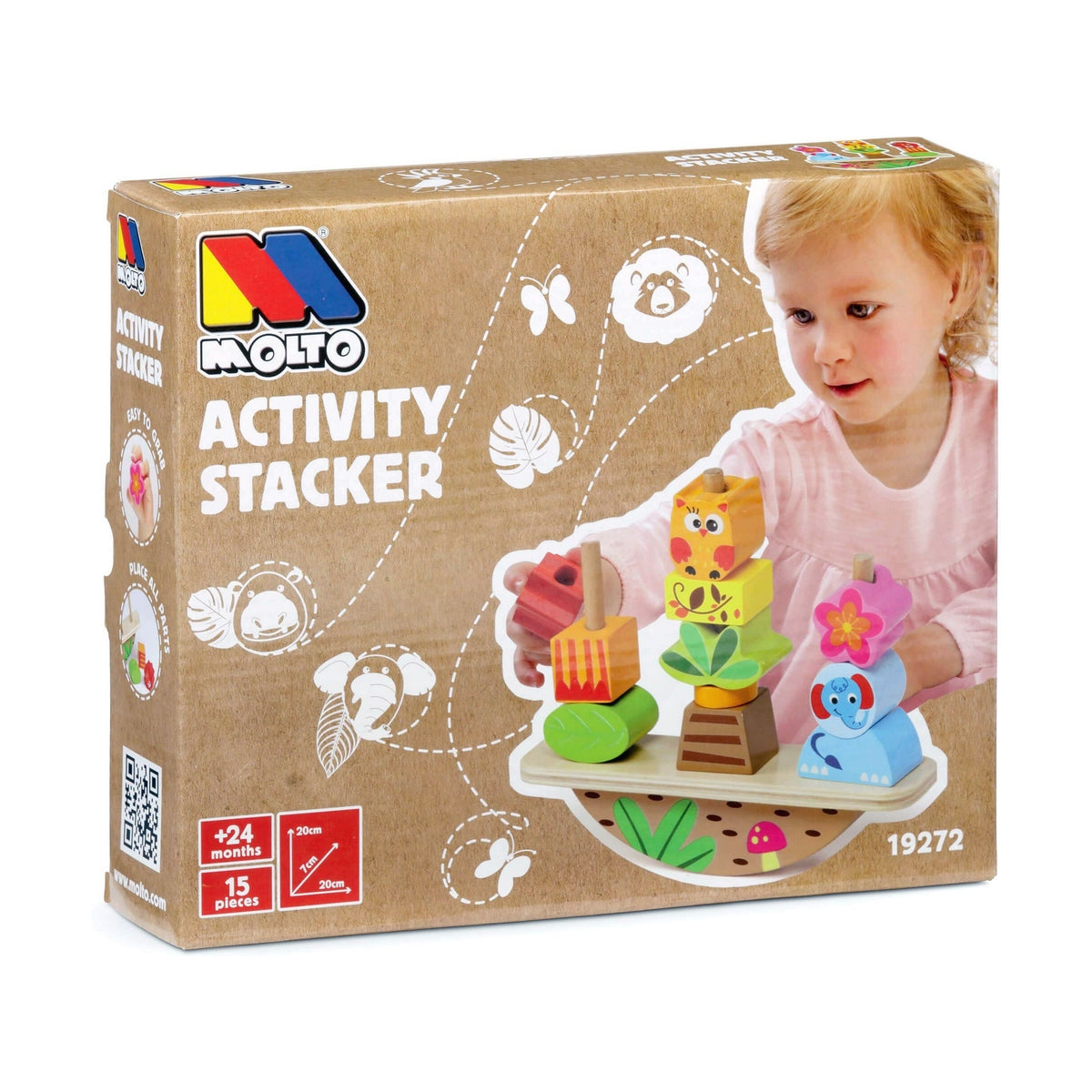 Moltó Activity Stacker Stapel-Spielzeug mit bunten Ringen für Babys