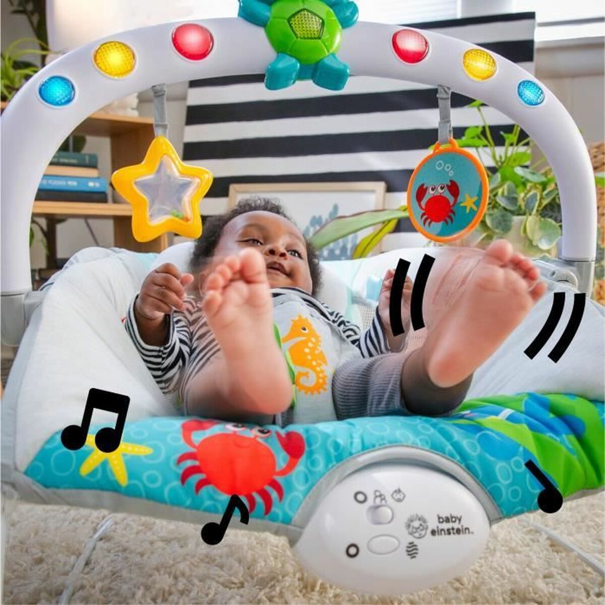 Baby Einstein Ocean Blau Liegestuhl mit Musik und Licht