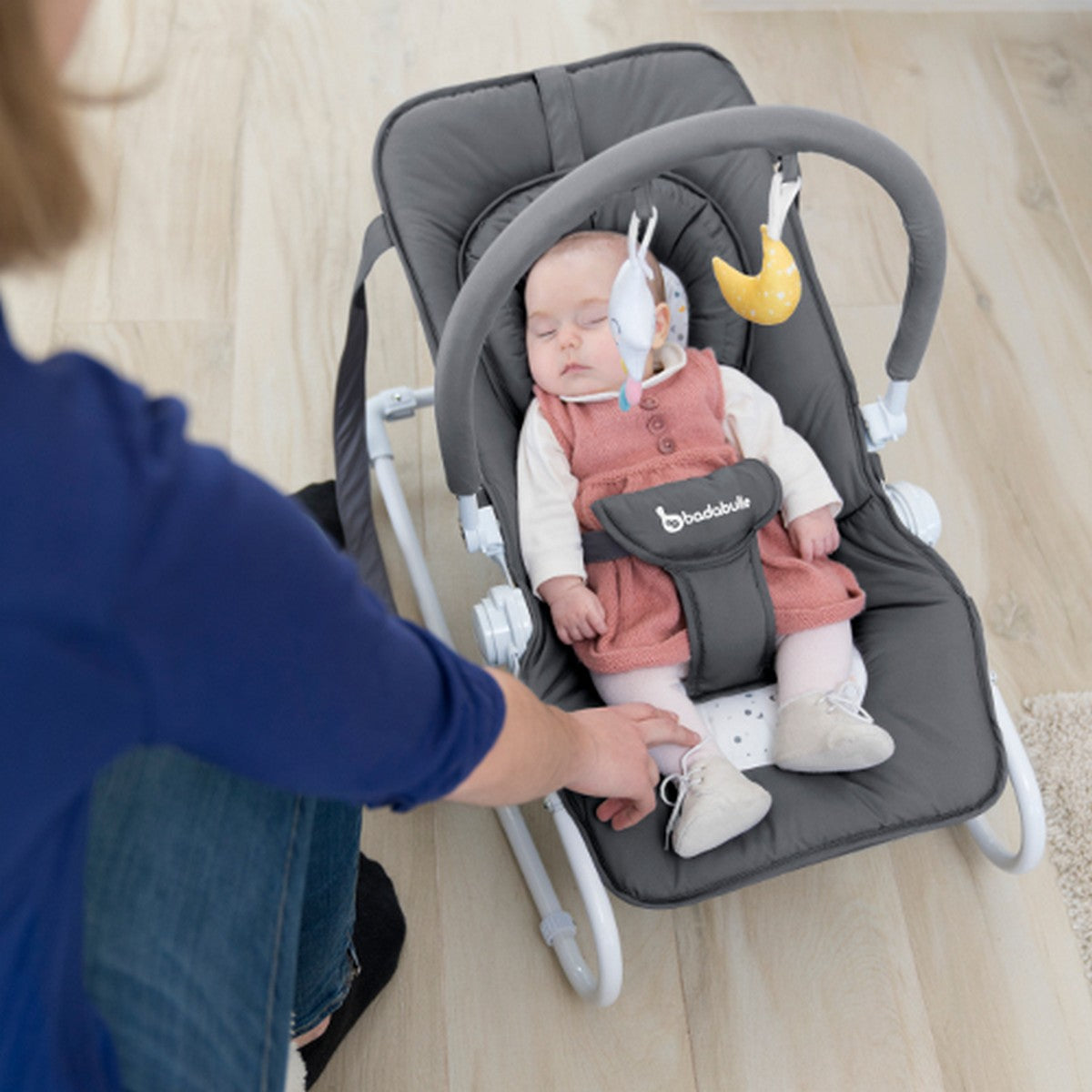 Badabulle B012012 Baby-Liegestuhl - Schaukelstuhl für Neugeborene