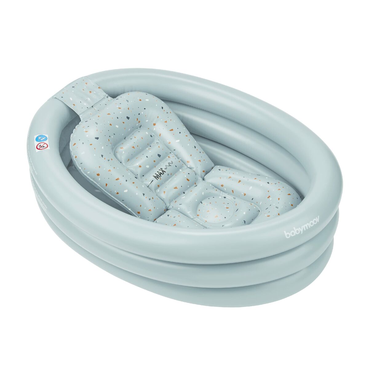 Babymoov Aquadots Badewanne Pastellblau Grau aufblasbar