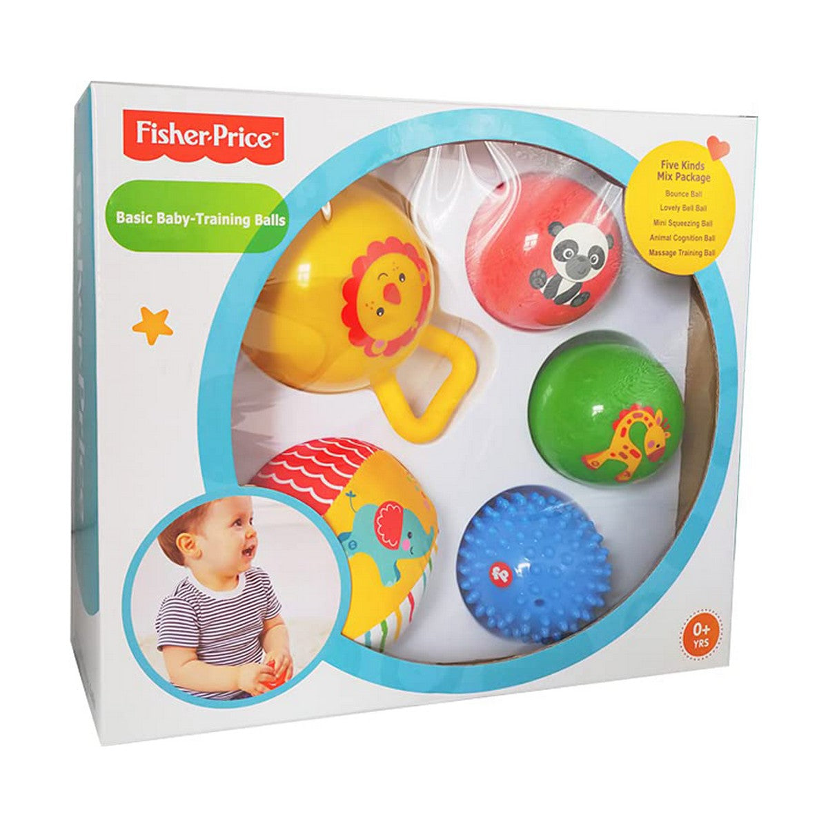 Fisher-Price Tierbälle Set 5er Pack mit farbenfrohen Tieren für Babys
