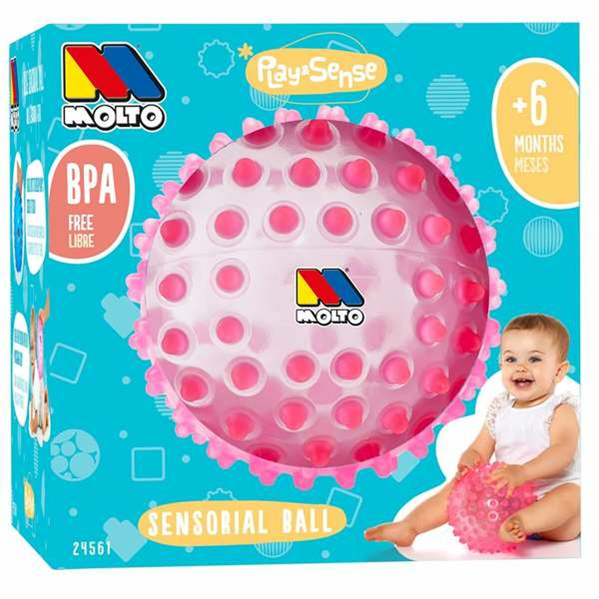 Noppenball Moltó 20 cm Rosa - Sensorischer Greifball