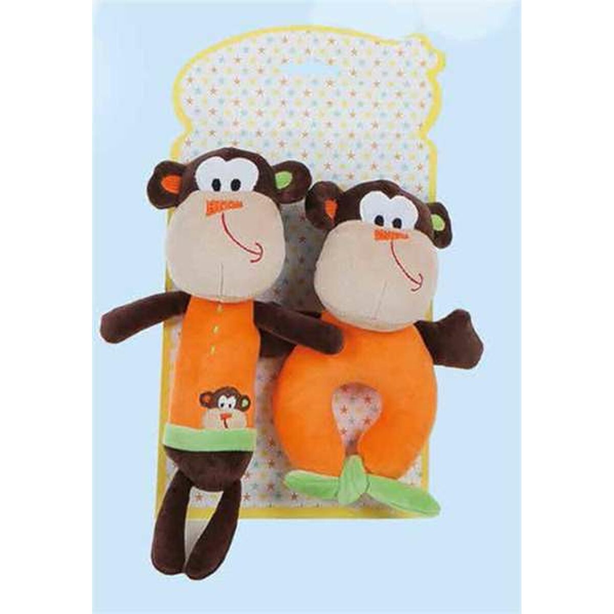 Plüschtier Affe mit Rassel 18 cm - 2er Set für Babys
