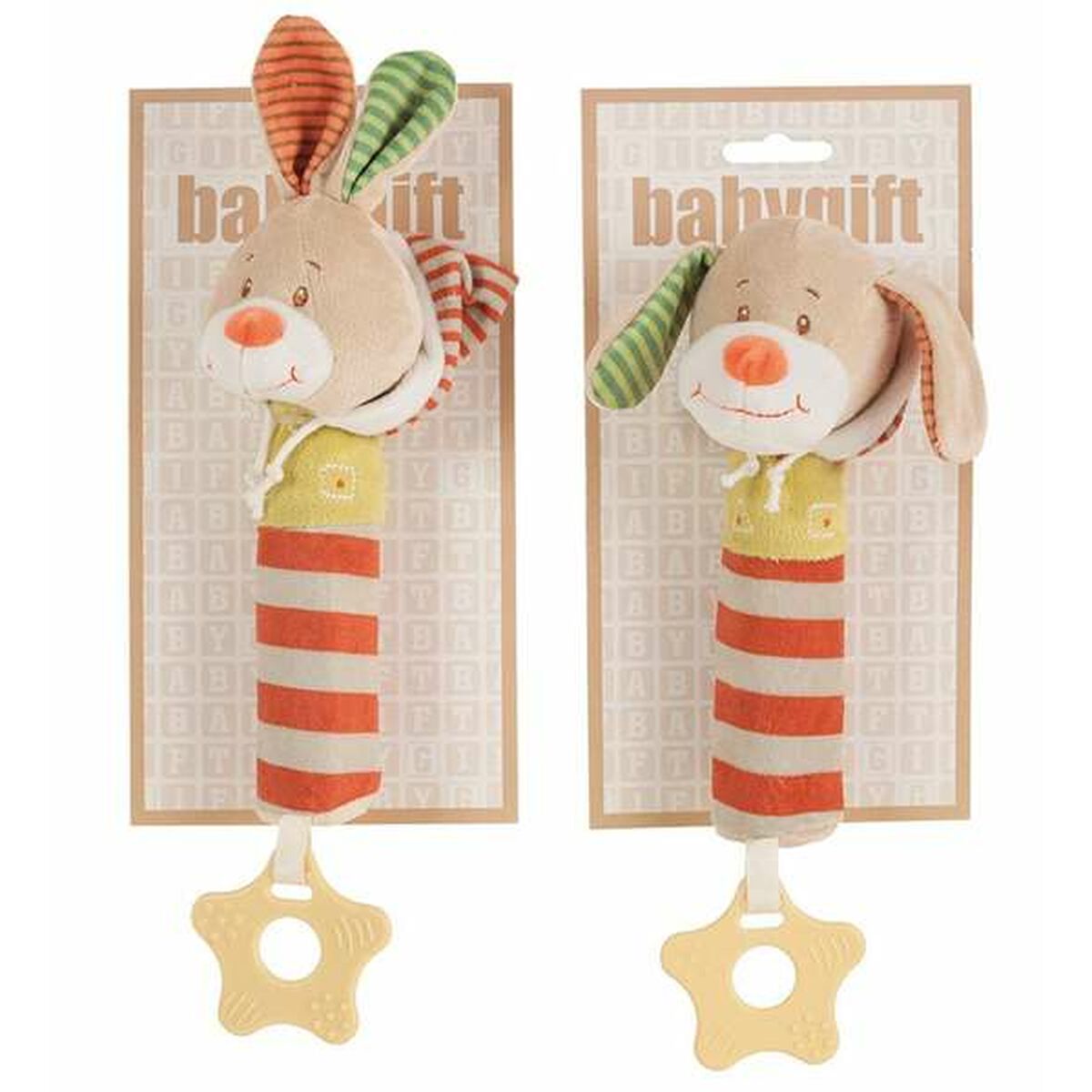 Babyrassel und Beißring 25 cm - Babygift Spielzeug