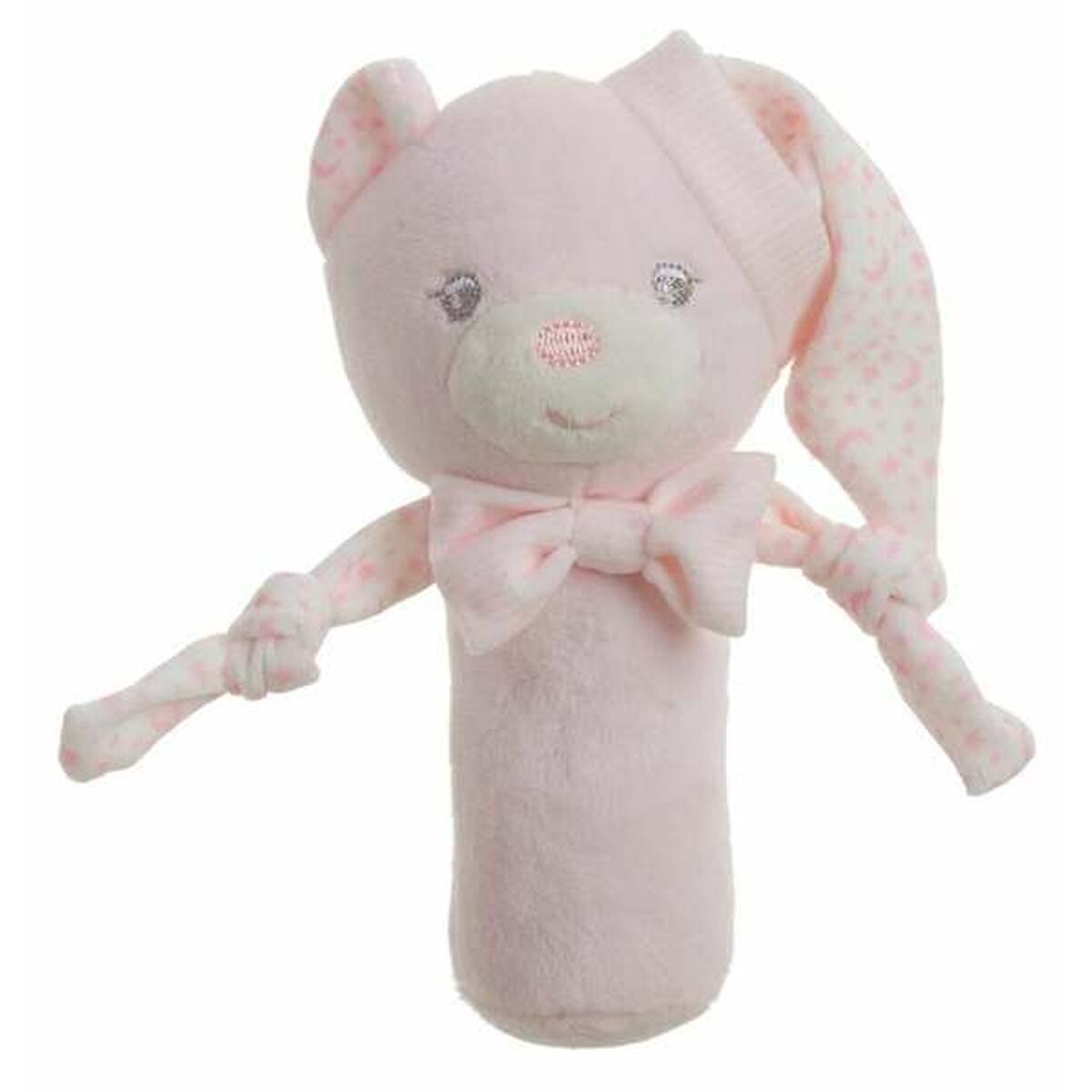 Rassel Sweet Stars Bär Rosa 16 cm - Baby Greifling mit Sternen-Motiv