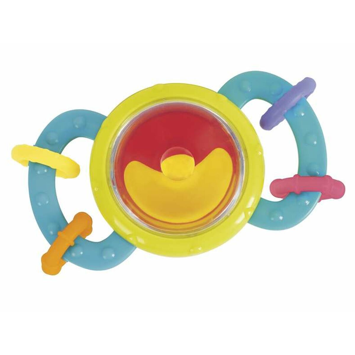 Rassel See-saw 14 cm in bunten Farben für Babys ab 3 Monaten