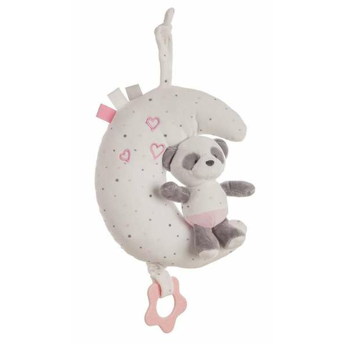 Musik-Rassel Baby Panda Mond Rosa - Babyspielzeug mit Musikfunktion
