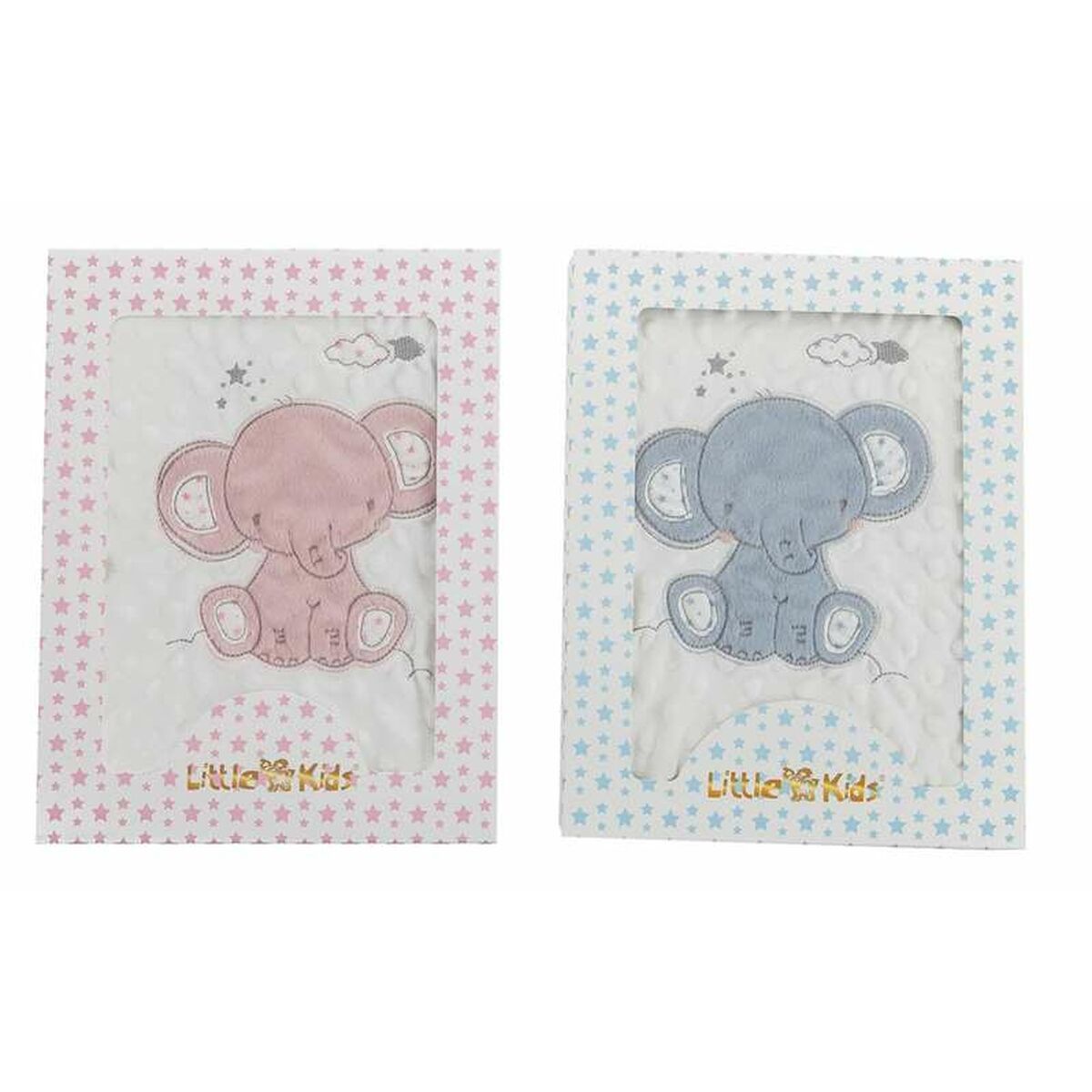 Babydecke Elefant Rosa 100x75 cm - Beidseitig Stickerei