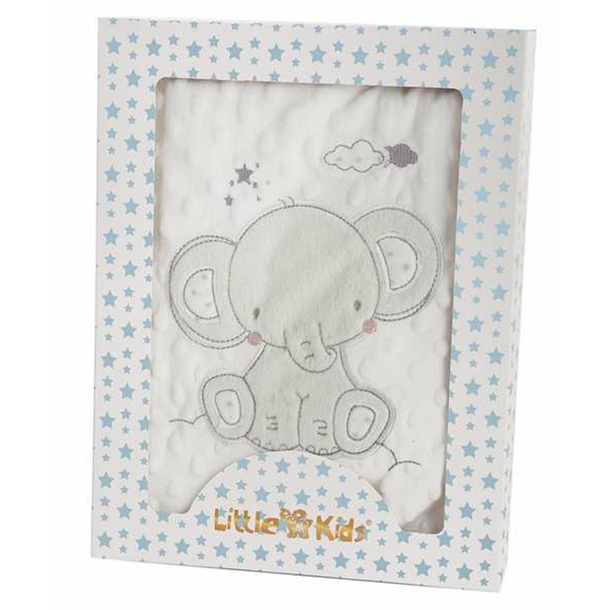 Babydecke Elefant grün 100x75 cm - Beidseitig mit Stickerei