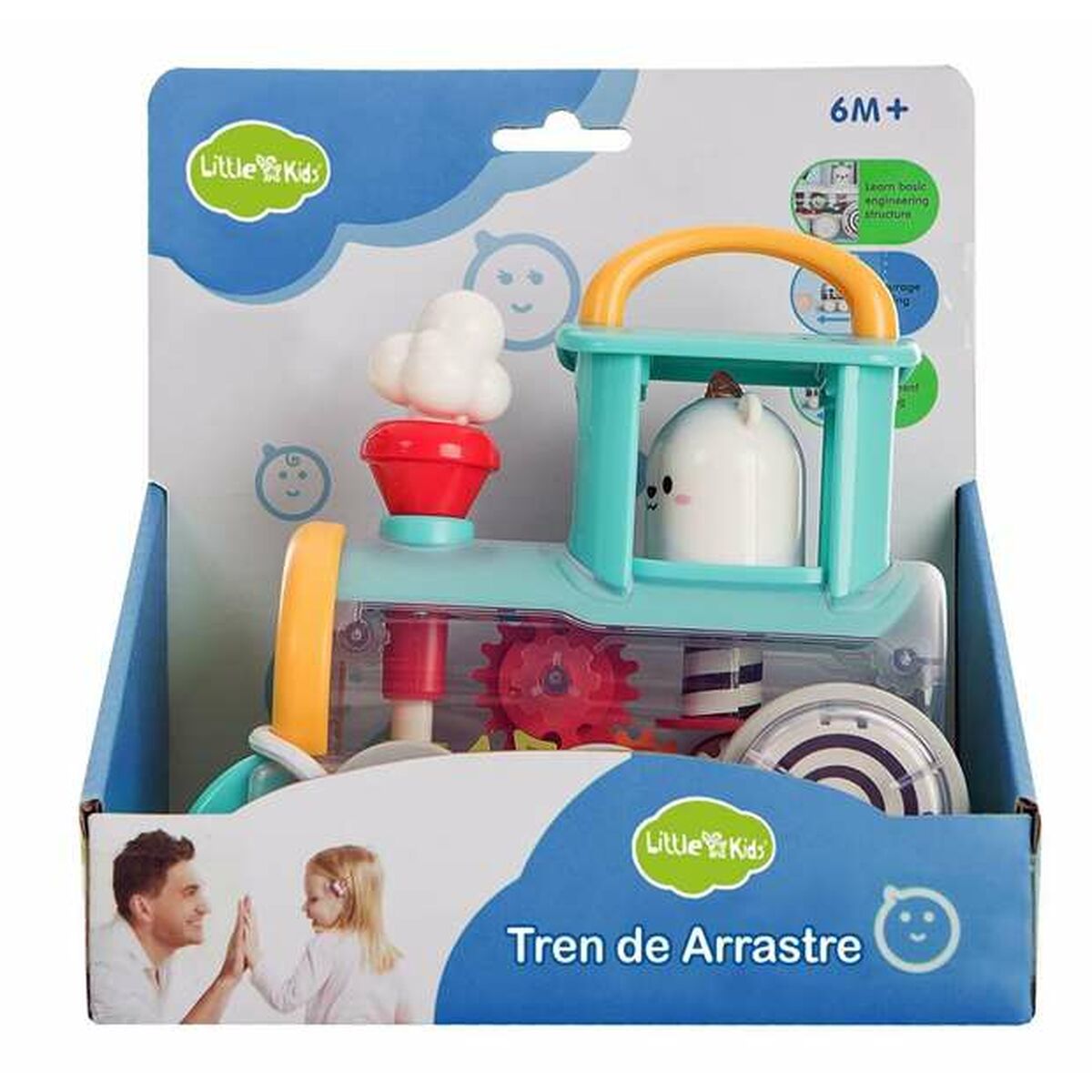 BigBuy Fun Kleiner Schleppzug Nachziehspielzeug 18 x 12 x 19 cm
