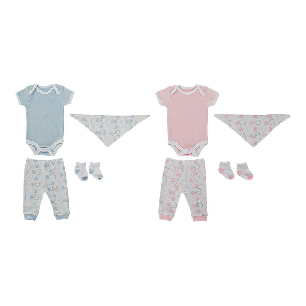 Baby-Geschenk-Set DKD Home Decor BE-180261 Blau Weiß Rosa (2 Stück)