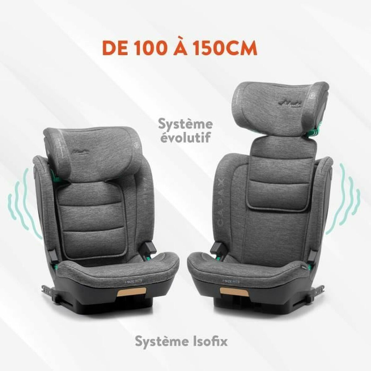 Autositz Babyauto CAPAX GREY DOBBY Grau II (15-25 kg) Für Kinder ECE R129
