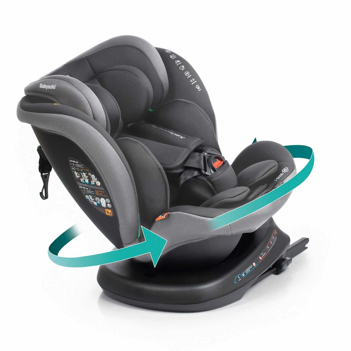Autositz Babyauto RODIA Grau 0 (de 0 a 10 kilos) I (9 - 18 kg) II (15-25 kg) III (22 - 36 kg) Für Kinder ECE R129/04