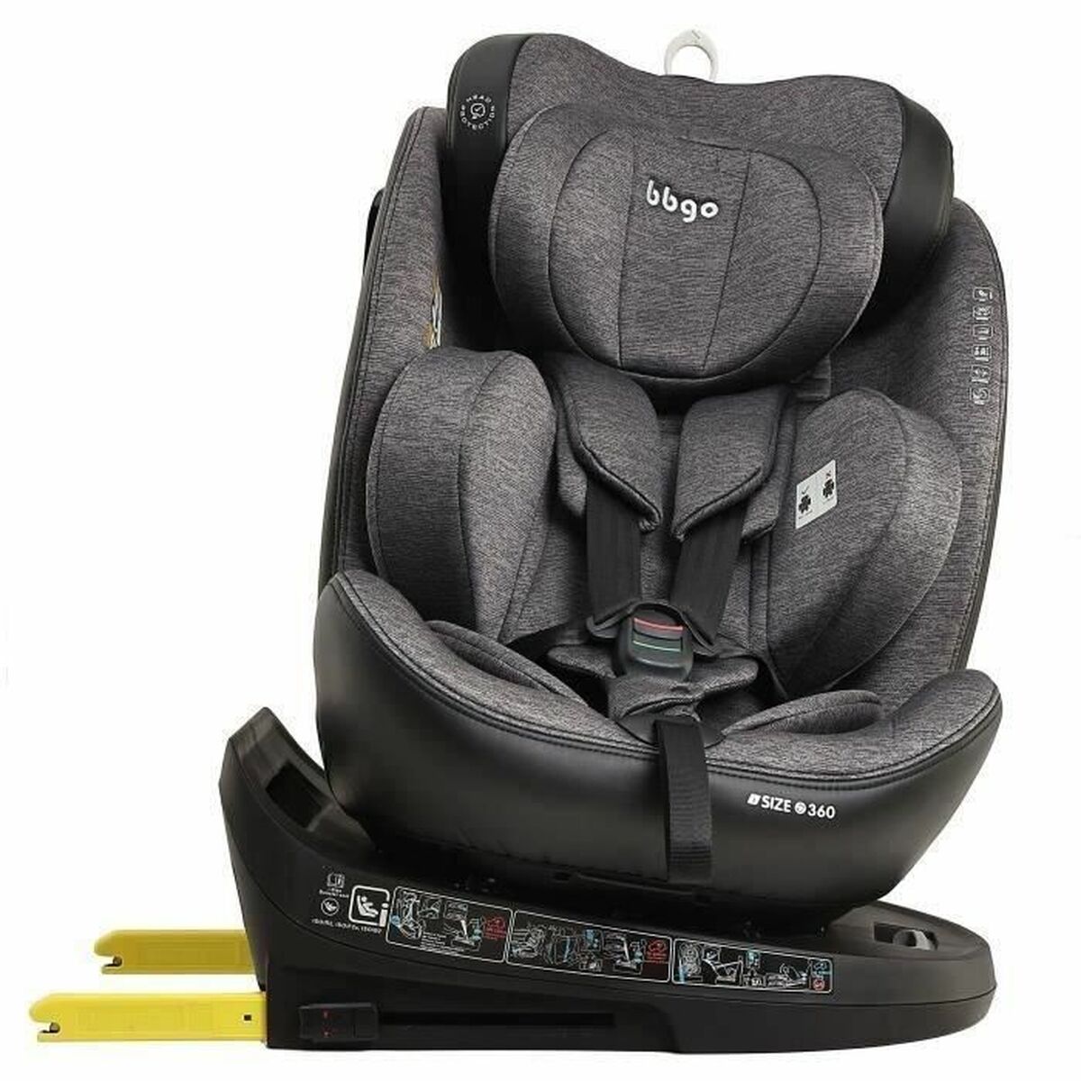 Autositz BBGO Grau 0 (de 0 a 10 kilos) 0+ (de 0 a 13 kilos) I (9 - 18 kg) II (15-25 kg) III (22 - 36 kg) Für Kinder ECE R129