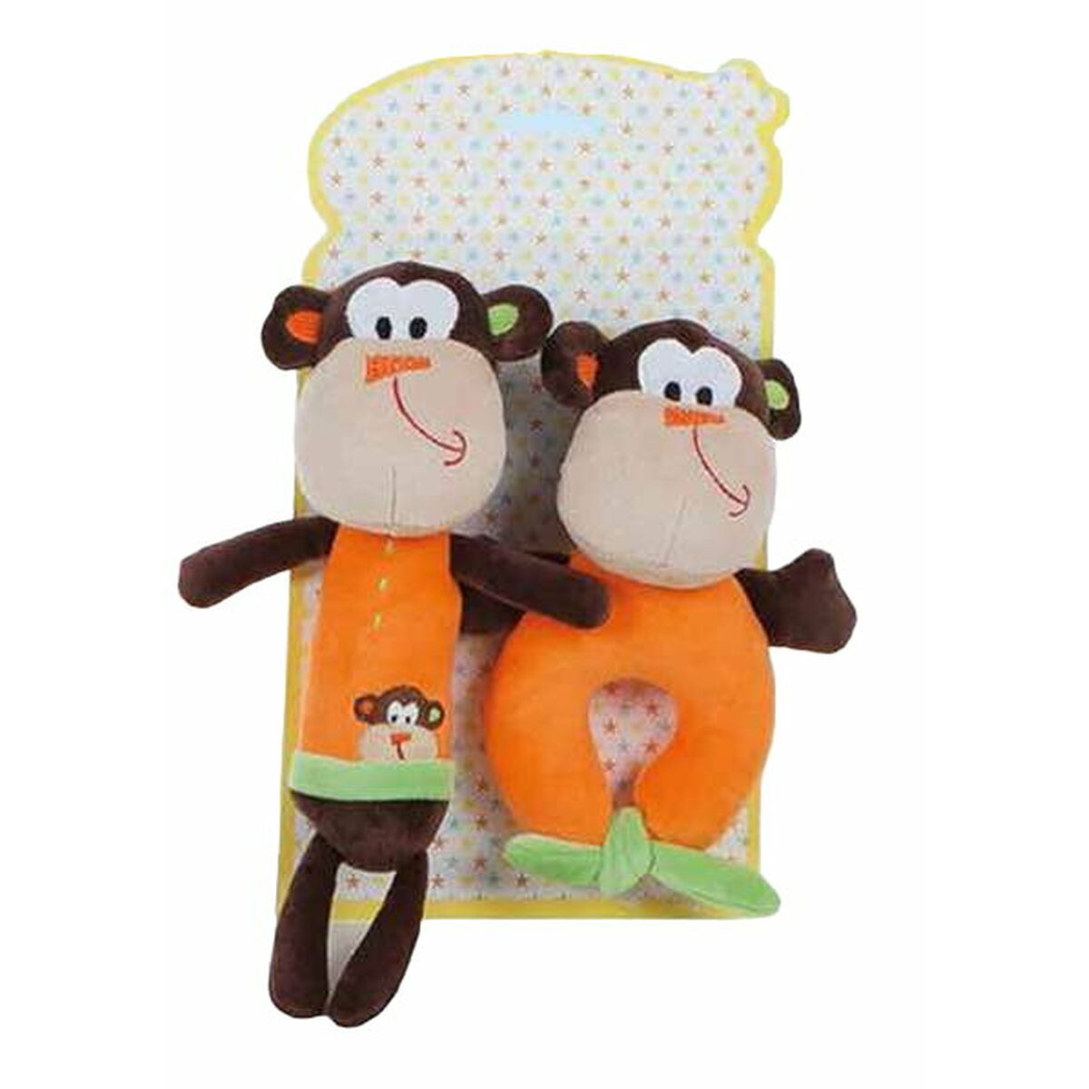 Plüschtier Affe mit Rassel 18 cm - 2er Set für Babys und Kleinkinder