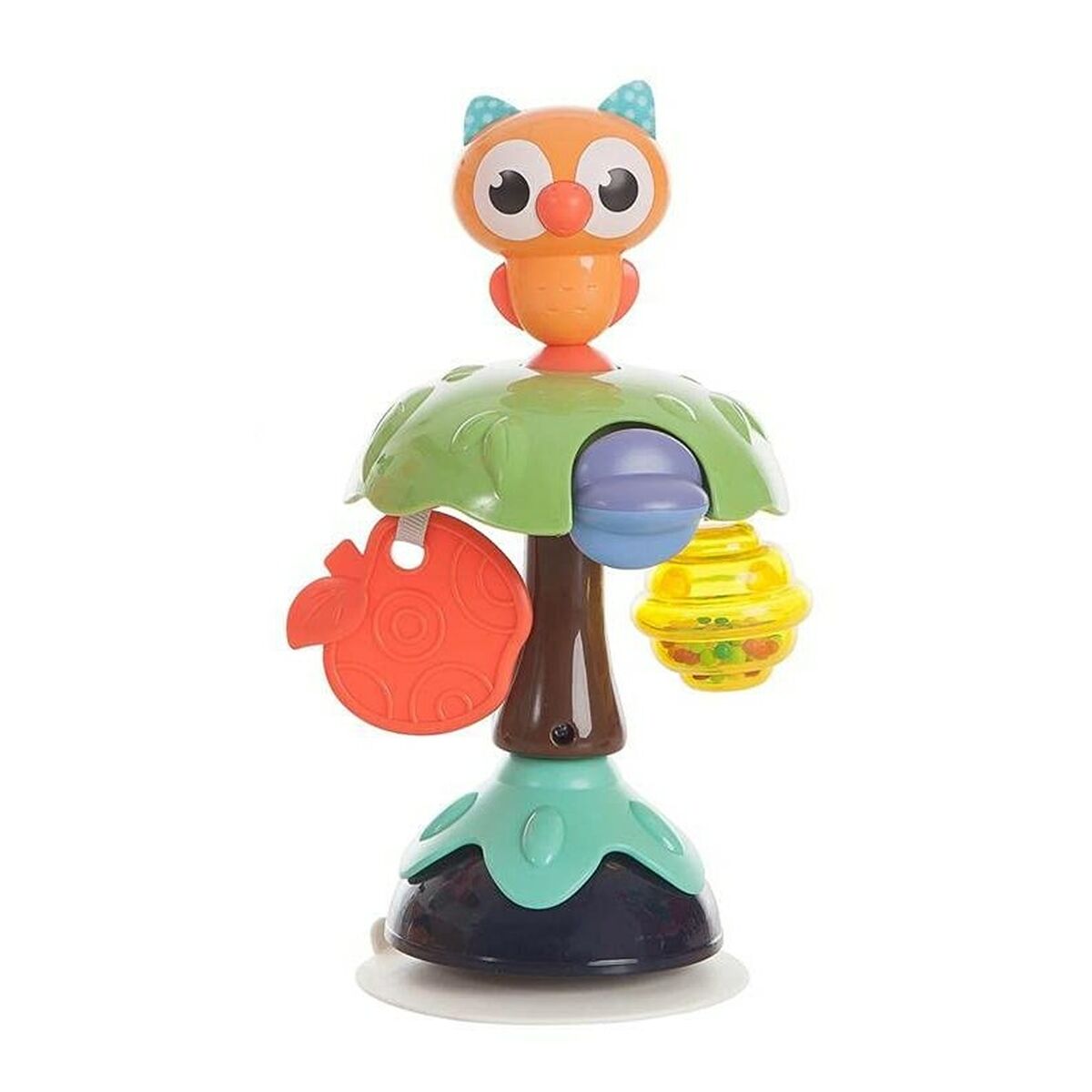 Rassel Saugnapf Eule 25 x 12 cm Greifspielzeug für Babys