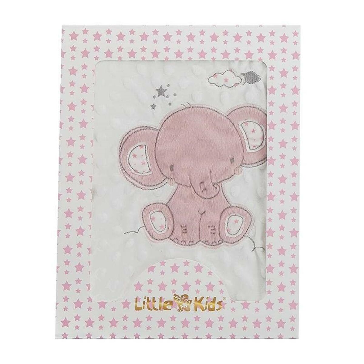 Babydecke Elefant Rosa 100x75 cm - Beidseitig Stickerei